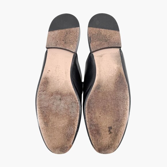 Gucci Princetown Horsebit Loafer Mule EU 38 US 8 Black Leather Flat Web Stripe - Picture 11 of 13